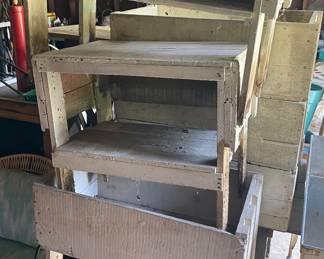 Primitive Home-Made Storage Shelves and Bins