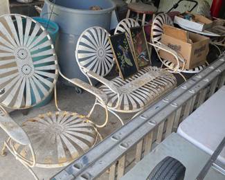 Francois Carre Cantilever Outdoor Patio Set (Three Chairs and Love Seat)