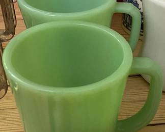 Fire King Jadeite D Handle Mugs