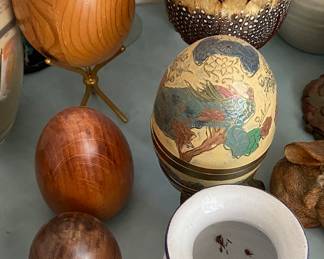 Wooden and Feathered Eggs
