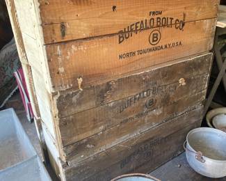 Old Buffalo Bolt Company Shipping Crates