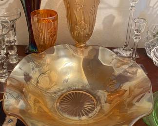 Iris and Herringbone Bowl and Planters