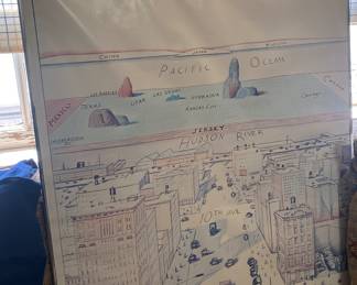 1976 Steinberg "The New Yorker" Framed Poster