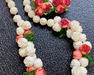 Carved Necklace and Earring Set