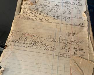 1890's Tobacco Ledger with Old Tobacco Grower Letterheads and Records (Rough Shape)