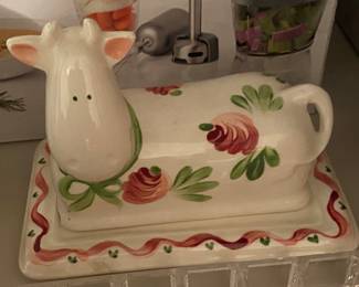 Figural Cow Covered Butter