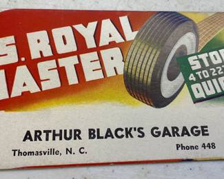 Old Arthur Black's Garage Advertising Ink Blotter