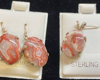 Sterling Silver Pendant and Earrings