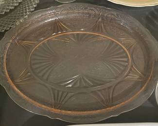 Pink Depression Glass Platter