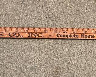 Old Fuller Furniture Company Advertising Yardstick Denton N.C. with Two Digit Phone Number