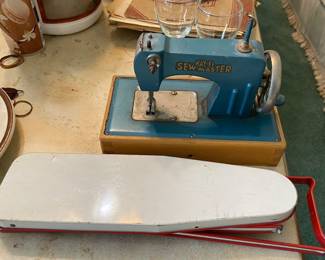 Vintage Children's Sewing Machine and Ironing Board