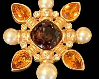 Vintage Swarovski Maltese Cross Brooch