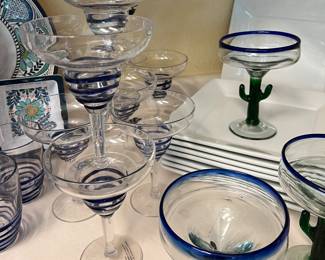 Glass Margarita Cactus Glasses