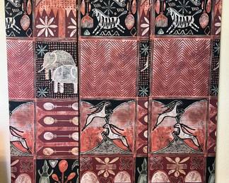 Batik or Fabric Room Divider Screen Wall Mount