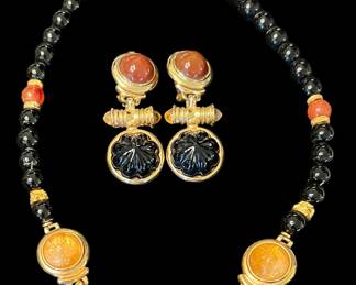 Vintage Francesca Romana Necklace and Clip-ons