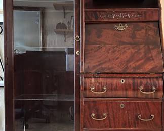 Antique Side-by-Side Secretary Desk w Bookcase