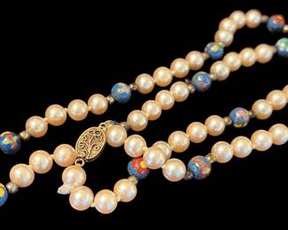 Vintage Cloissone Beaded Necklace