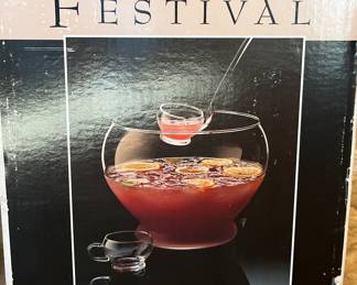 Handblown Punch Bowl Set