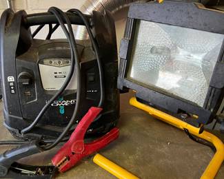 Battery charger and shop lamp