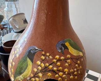 Hand painted gourd birdhouse