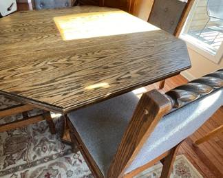 Vintage dining set with 4 original chairs and 4 leafs