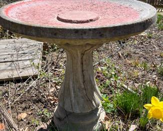 Cement birdbath
