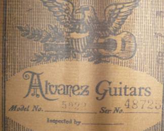Label inside of guitar,