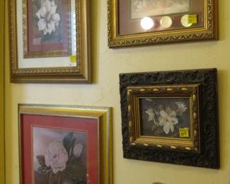 More wall art, lots of floral prints and original paintings.