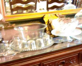 Over 50 pcs. of OLD Imperial Candlewick. Very nice collection.  All will be sold by the piece. Also numerous pressed and cutglass items. 