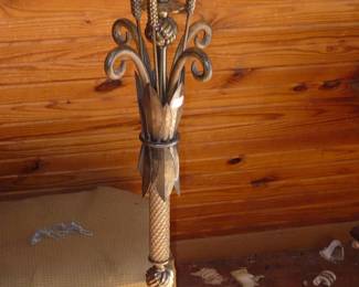 Vintage floor lamp, metal stands about 5 foot.
