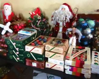 100's if Christmas decorations and figurines.