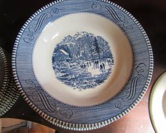 Currier & Ives "Early Winter" pattern lots of pcs.