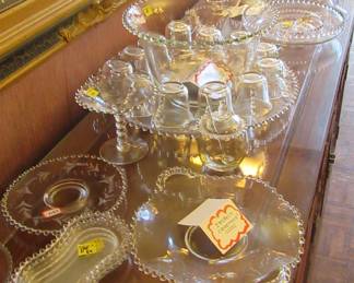50 plus pcs. of early Imperial Candlewick glassware. Most purchased in the 1959's. Sold by the piece.
