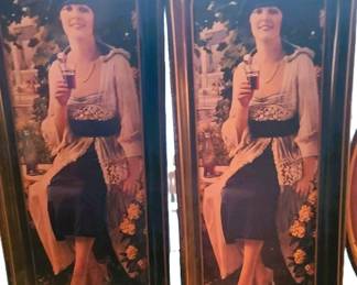 Vintage Coca-Cola trays,. There are several along with 75th anniversary Coca-Cola glassware.