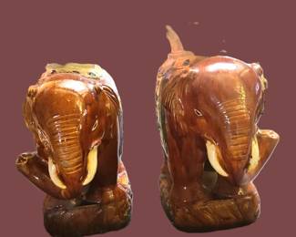 PAIR OF ELEPHANT STANDS
