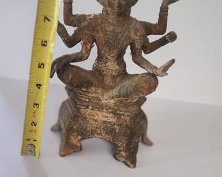 SEATED BRONXE SHIVA 9 INCHES