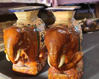 PAIR OF ELEPHANT SEATS