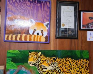 TWO PAINTINGS IN OFFICE