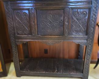 SACRAMENTAL OAK CUPBOARD SPAIN OR PORTUGAL CIRCA 1600S PURCHASED FROM THE ESTATE OF P.T. BARNUM IN NEW YORK IN THE EARLY 1960S. 
