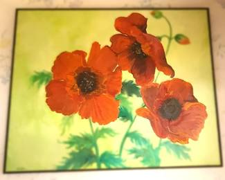 Red Poppied by Mae Sibley, Memphis artist. Oil on canvas.