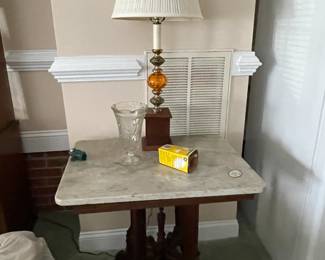 Marble Top Table, Lamp