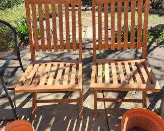 Teak outdoor chairs 