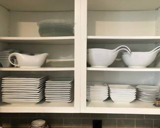 Bamboo for Signature White Porcelain Dishes with other White Porcelain Serving Pieces * Glass Plates 