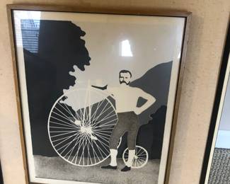 Intaglio Print "Bicyclist" by: G. Clark Sealy 