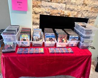 DVDs, cassettes and CDs