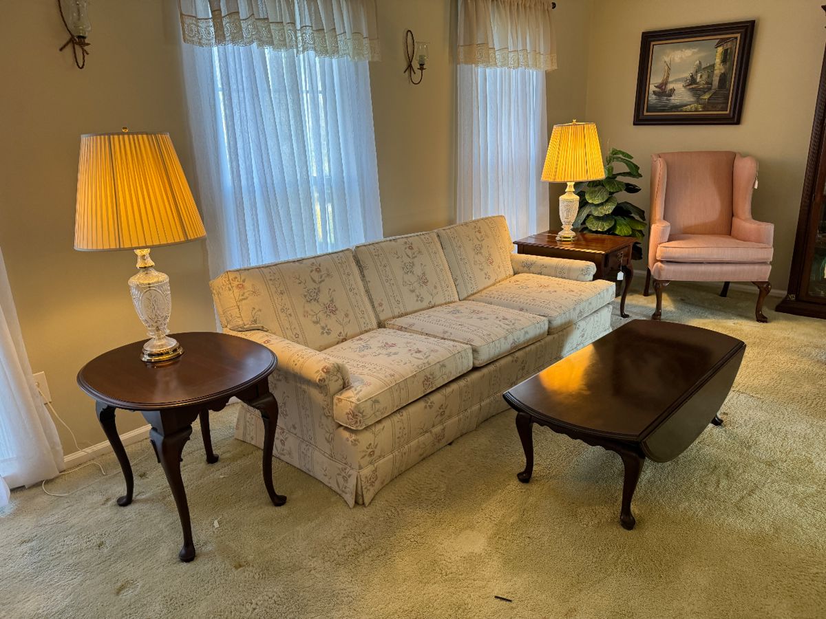 Ethan Allen Living Room Set with Drexel Upholstered Sofa