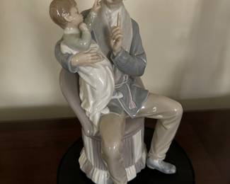 LLadro Grandfather with Baby Porcelain Figurine