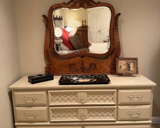 Bettermade by Ballman Cummings 8 Drawer Dresser (61-1/2"W x 18"D x 31"H) with Oak Swivel Mirror 