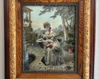Antique Framed "Shall I Say Yes" Print