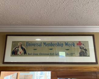 Framed Universal Membership Week Red Cross Christams Roll Call, Dec 16-23rd Poster